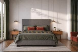 Enclose Headboard + Slim Surround – Linen Woven Fabric