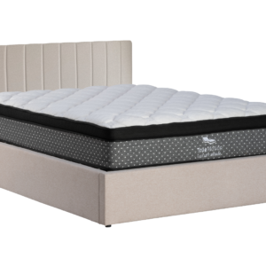 Channel Headboard + Slim Surround - Charcoal Weave Fabric