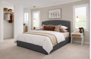 Arena Headboard + Standard Surround – Charcoal Weave Fabric